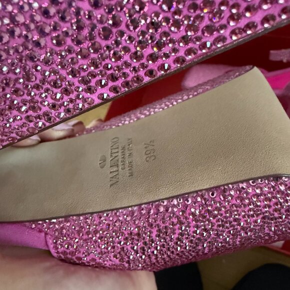 NWT Valentino Garavani Ankle Strap Platform Pumps Crystal-embellished Pink 39.5 - Picture 15 of 15